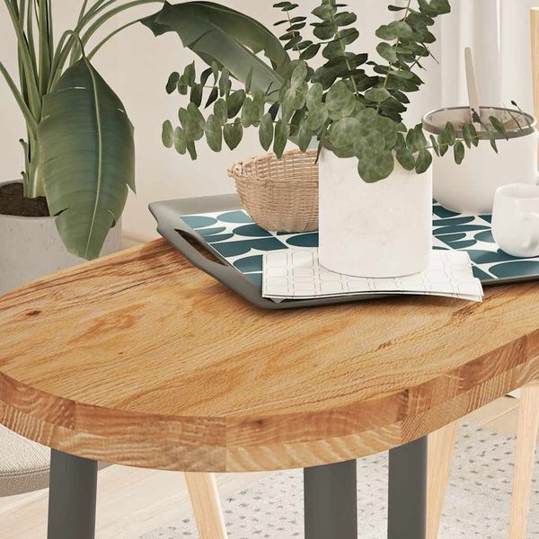 vidaXL Tischplatte Hellbraun 80x40x4 cm Massivholz Eiche Oval 4009073