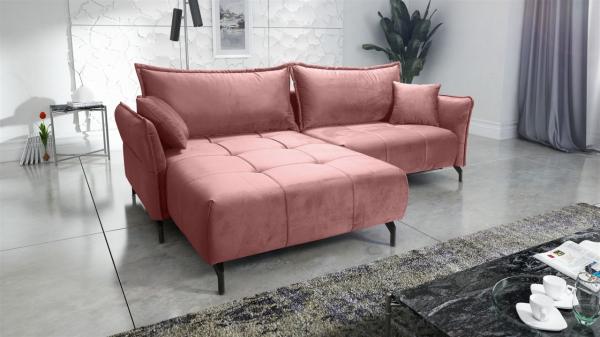 Ecksofa Schlafsofa Sofa VICTORIA Stoff Element Altrosa Ottomane Links