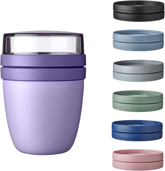 Mepal | Lunchpot Vario Ellipse | gestalte deinen individuellen Lunchpot | praktischer Müslibecher | kompatibel mit Tiefkühler, Mikrowelle & Spülmaschine | Vivid Lilac