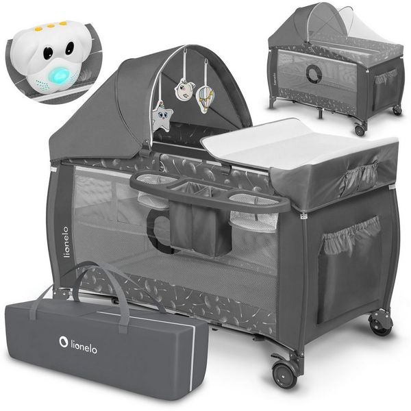 lionelo Baby-Reisebett LO-SVEN PLUS, ab Geburt bis 15kg mit Zubehör