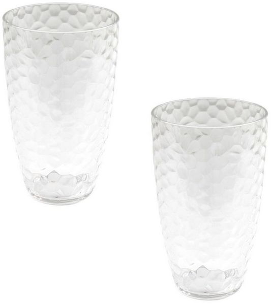 Neuetischkultur Longdrinkglas Longdrinkglas 2er Set Kunststoff mit Blaseneffekt, 2-tlg, Kunststoff, Wasserbecher Saftbecher