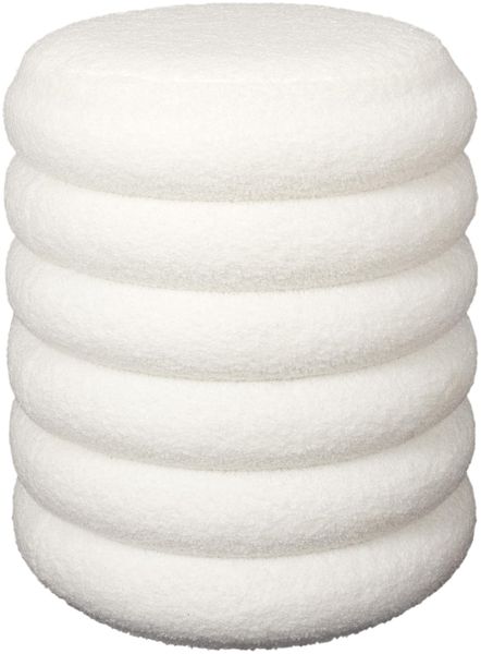 HOME DECO FACTORY, HD7623, Bouclette Freya Aufbewahrungs-Pouf, Natural Crush, Möbel, Sitz, Pouf und Bodenkissen, 37 x 43,5 x 37 cm, Sitzhöhe 43,5 cm, Weiß