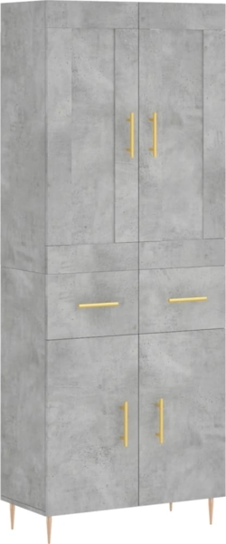 vidaXL Highboard Betongrau 69,5x34x180 cm Holzwerkstoff 3199869 Bild 1