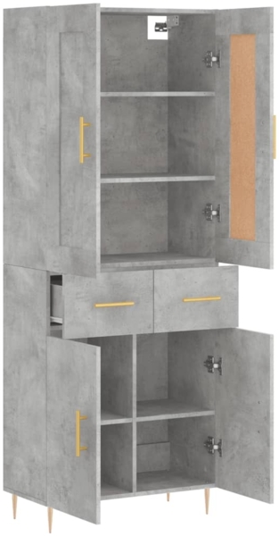 vidaXL Highboard Betongrau 69,5x34x180 cm Holzwerkstoff 3199869 Bild 3