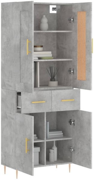 vidaXL Highboard Betongrau 69,5x34x180 cm Holzwerkstoff 3199869 Bild 2