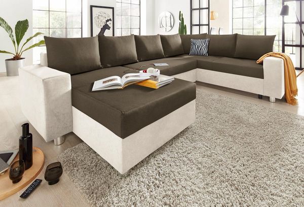 COLLECTION AB Wohnlandschaft Paris U-Form, mit Federkern, wahlweise mit Bettfunktion und Bettkasten