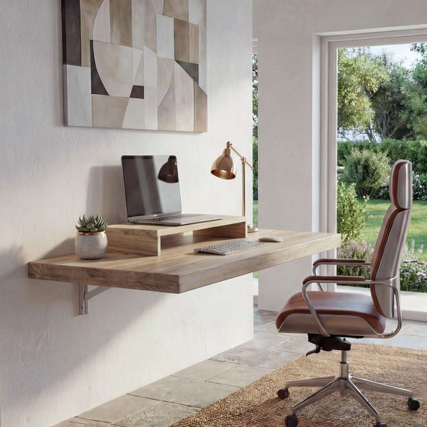 Wandtisch, natur, Massivholz, klappbar, 100x50 cm