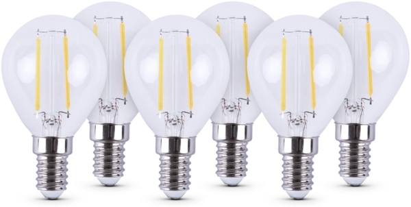 LED Glühbirne Warmweiß E14, Leuchtmittel - Glühlampe 2700K (3er - 9er Pack) Birnenform Energiesparlampe, 15.000 Stunden Lebensdauer, 2 Watt 6er Pack