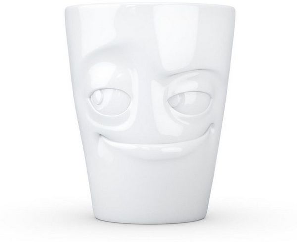 FIFTYEIGHT Henkelbecher 350ml - Verschmitzt weiß