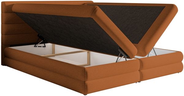 Selsey 'Alegre' Boxspringbett mit Bettkasten, kupferbraun, 180x200 cm Bild 4