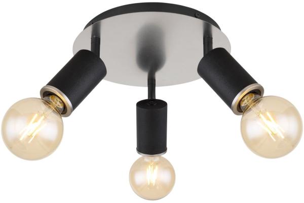 GLOBO Deckenleuchte Wohnzimmer Deckenlampe Deckenstrahler Schwarz 54032-3B