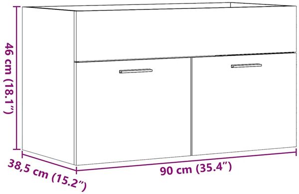 vidaXL Waschbeckenunterschrank Artisan-Eiche 90x38,5x46 Holzwerkstoff 856216 Bild 11