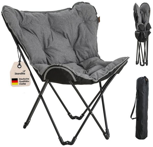 Skandika Campingstuhl Faltsessel XL Tolga, Campingsessel, Stuhl für Camping, Sitzhöhe 45 cm, belastbar bis 120 kg, 3,5 kg leicht, mit Tragetasche
