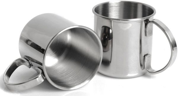 ECHTWERK Gläser-Set, 2-tlg, Edelstahl, Outdoor Becher, Camping Tassen, Geschenkset, bruchsicher, 480 ml