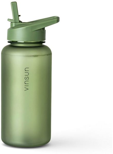 Vinsun Trinkflasche Sportflasche mit Strohhalm 1L - Wasserflasche Tritan auslaufsicher, BPA frei, Bruchsicher, geruchs- & geschmacksneutral, geringes Gewicht