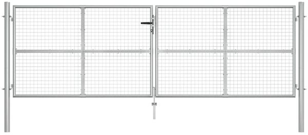vidaXL Gartentor verzinkter Stahl 400 x 125 cm Silber 144300 Bild 2