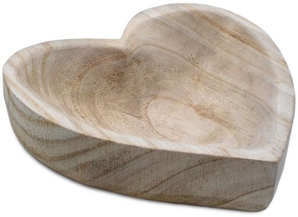 Spetebo Dekoschale Holz Dekoschale Herz natur - 21 cm (Stück, 1 St, Holzschale), Tisch Deko Obst Schale