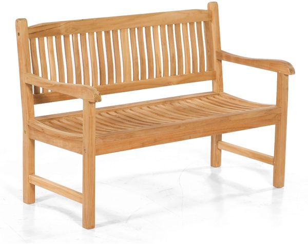 Sonnenpartner Sitzbank Buckingham 130 cm Teakholz Pure 2-Sitzer Bank Gartenbank