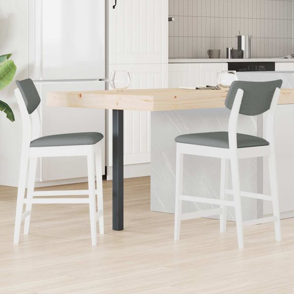 vidaXL Esszimmerstühle 2 pcs Weiß 48 x 49 x 95 cm Massives Gummiholz 42020478