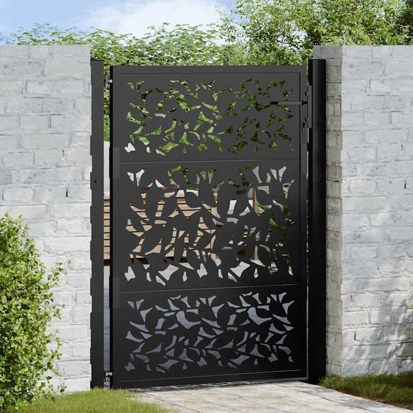 vidaXL Gartentor Schwarz 100x125 cm Stahlblatt-Design 4100960