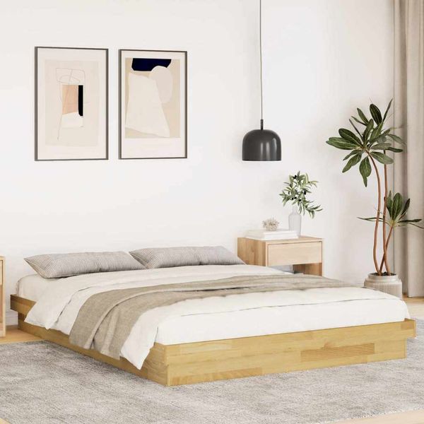 vidaXL Massivholzbett ohne Matratze 150x200 cm Eichenholz 3315732