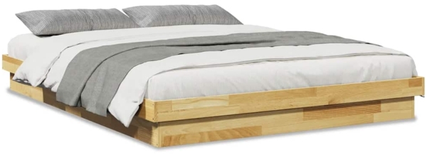 vidaXL Massivholzbett ohne Matratze 150x200 cm Eichenholz 3315732