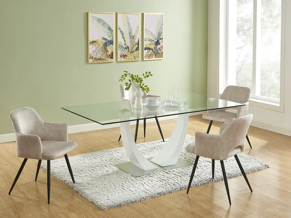 Vente-unique - KADIJA Stuhl Stoff Beige - B 59 cm x H 85 cm x L 54 cm