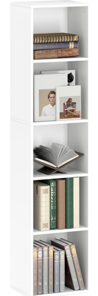 HOMCOM Bücherregal freistehendes Standregal mit verstellbaren Regalböden, Aktenregal für Wohnzimmer, Schlafzimmer, Büro 1-tlg, 30 x 24 x 133,5 cm, weiß