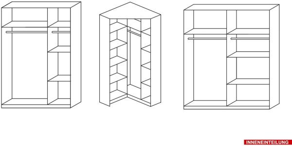 Eck-Kleiderschrank 2 CELLE Eckschrank in weiß hochglanz Bild 5