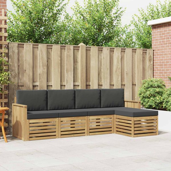 vidaXL Outdoor-Sofagarnitur 5 pcs Weiß und Anthrazit 3391672