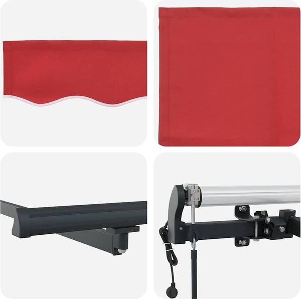 vidaXL Einziehbare Markise Rot 400 x 300 cm Stoff und Aluminium 3330693 Bild 8