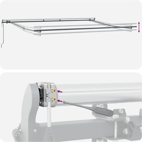 vidaXL Einziehbare Markise Rot 400 x 300 cm Stoff und Aluminium 3330693 Bild 10