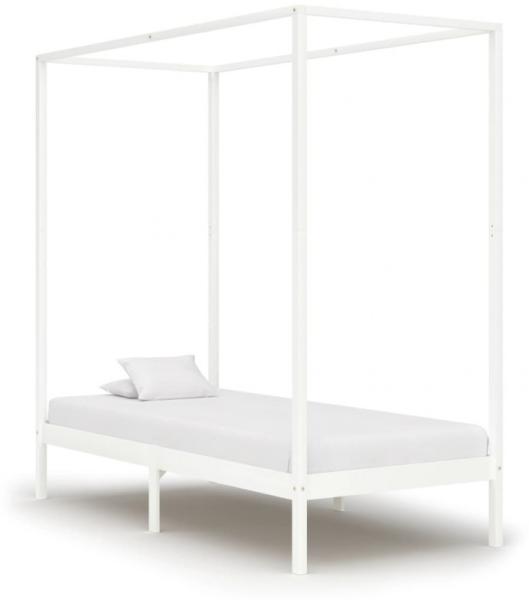 vidaXL Himmelbett-Gestell Weiß Massivholz Kiefer 100 x 200 cm 283263