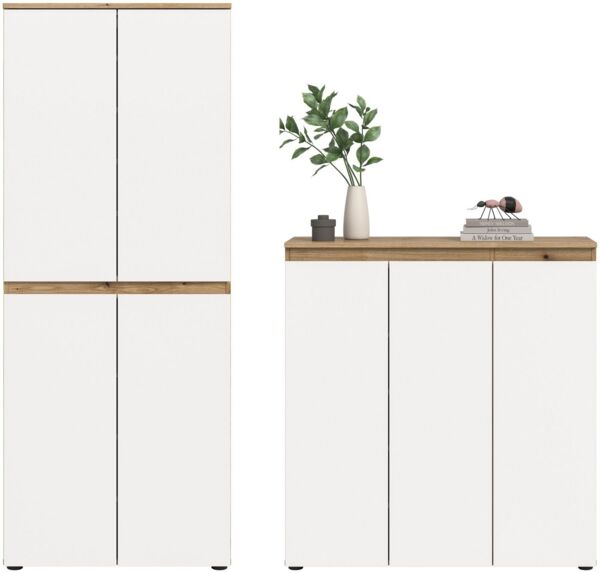 xonox. home Mehrzweckschrank (2-tlg) in weiß/Evoke Oak Nachbildung B/H/T ca.: 140 x 175 x 37 cm