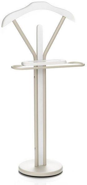IDIMEX Herrendiener FABIO, Stummer Diener mit Kleiderbügel, Hosenbügel und Ablage Beige/Weiß