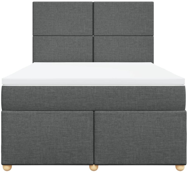 vidaXL Boxspringbett mit Matratze Dunkelgrau 140x190 cm Stoff 3293569 Bild 5