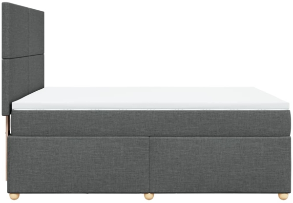 vidaXL Boxspringbett mit Matratze Dunkelgrau 140x190 cm Stoff 3293569 Bild 6