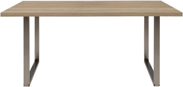 Esstisch >TABLES< Sonoma Eiche Dekor, U-Metallgestell rohstahl - 160x74,7x90cm (BxHxT)