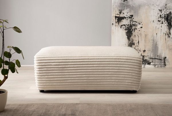 Home affaire Hocker BAKELS, Polsterhocker in Cord oder Boucle-Stoff, zur Serie BAKELS, Hocker stellbar zum Schlafsofa (Krokodilverbinder)