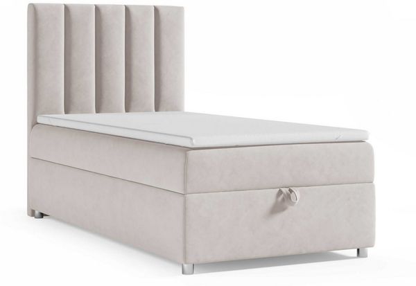 Best for Home Boxspringbett Trinity K-10 SINGLE Boxspringbett mit Bettkasten & Bonellfederkern (Einzelbett, Polsterbett gepolstertes Kopfteil, Jugendbett, Kinderbett versch. Größen, 70x200 80x200 90x200 100x200 cm), mit oder ohne Topper, Flexible Liefe...