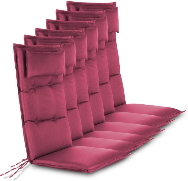 Aspero Hochlehnerauflage 6 Hochlehner Stuhlauflagen Sitzpolster, (Set), Wasserdicht