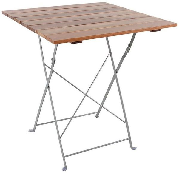 Biergarten Tisch Klapptisch Gartentisch klappbar Akazie Stahl 70x70cm