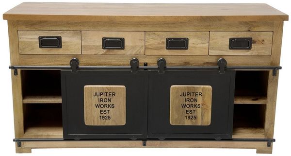 More2Home Sideboard MARK Nr. 1-MT, Mango massiv/Metall schwarz, 150 cm