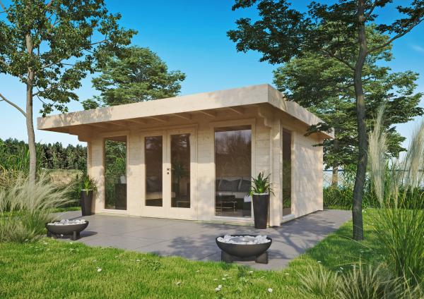 Fjordholz Gartenhaus Modell Greta 44 B Grau