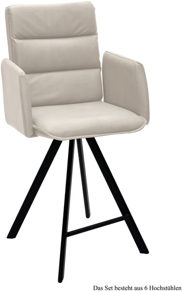 Thekenstuhl drehbar (6er-Set) Diahann 52x109x60 Schwarz/Natur