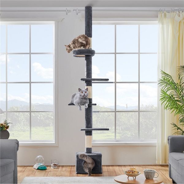 Yaheetech Kratzbaum 226-265,5 cm (H), Kletterbaum Katzenbaum deckenhoch, höhenverstellbar