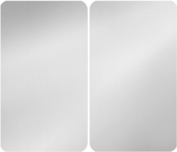 WENKO Herdabdeckplatte Universal Mod. Silber, höhenverstellbar für alle Herdarten, Schneidebrett und Spritzschutz, Glas, 30x52 cm, 2-teilig
