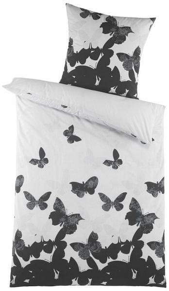 Optidream Bettwäsche Set Renforcé 135x200 Design Mariposa, Renforcé, 2 teilig, Sommer Geschenke Idee Frauen Männer weich sale Reißverschluss Partner