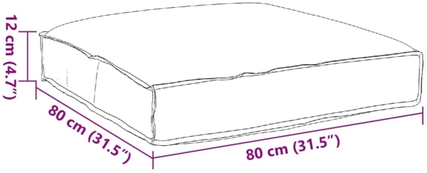 vidaXL Palettkissen für geeigneten Sitz Mehrfarbig 80 x 80 x 12 cm 42001517 Bild 8