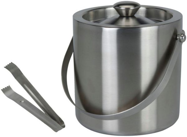 Koopman Eiseimer 1 x Eiswürfelbehälter mit Deckel und Zange 1,5l, Eiseimer I Ice Bucket I Eiskübel